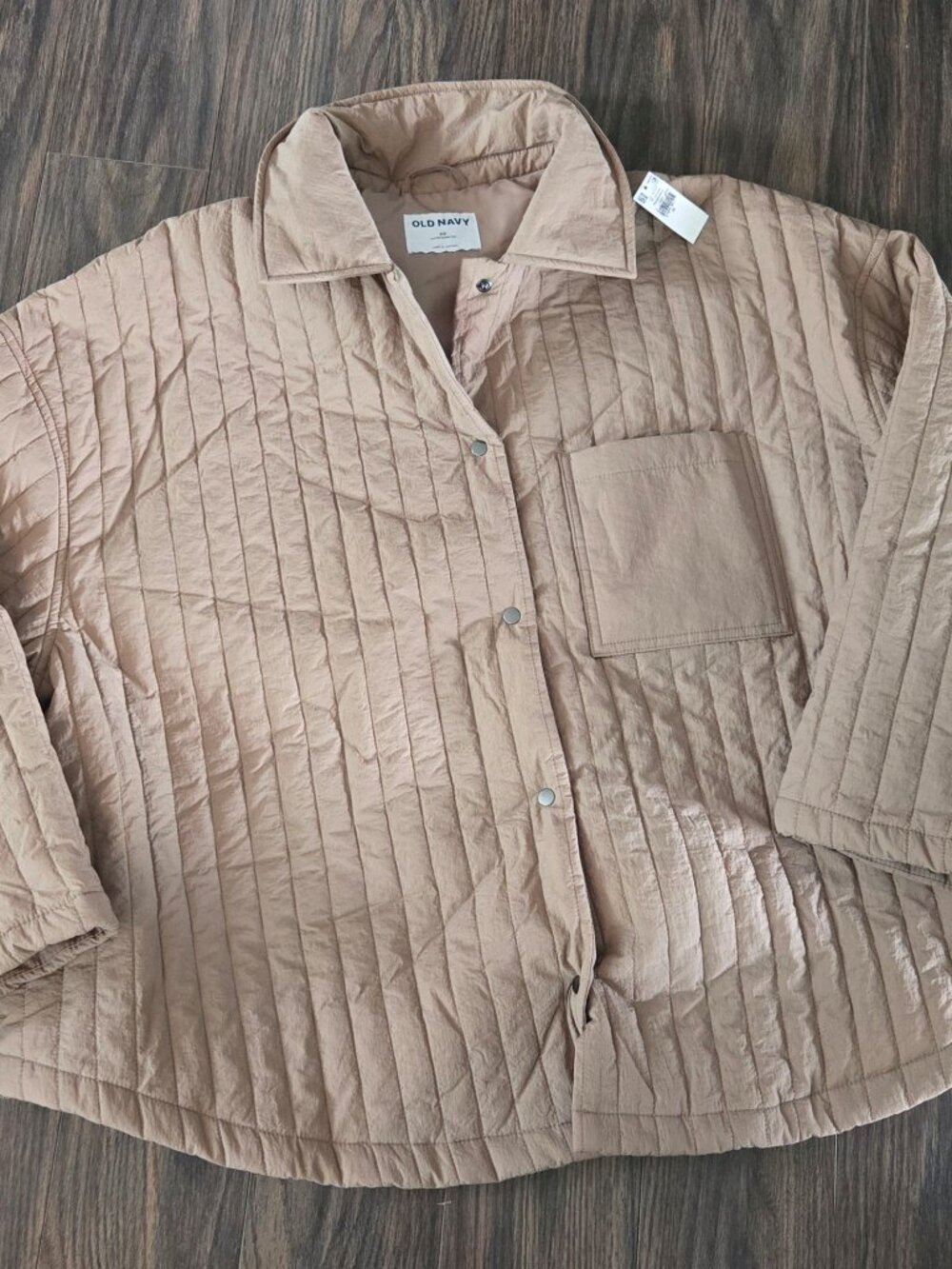 OLD NAVY Classic Style Beige Quilted Lightweight Water-Resistant Jacket NWT/2X